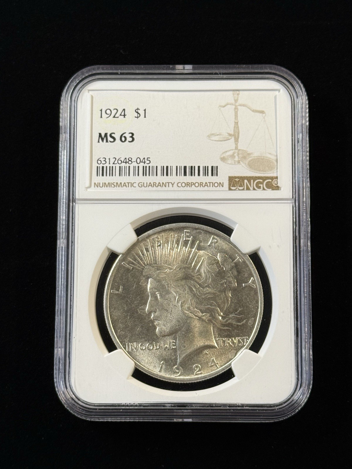 1924 Peace Silver Dollar NGC MS63 Item #330
