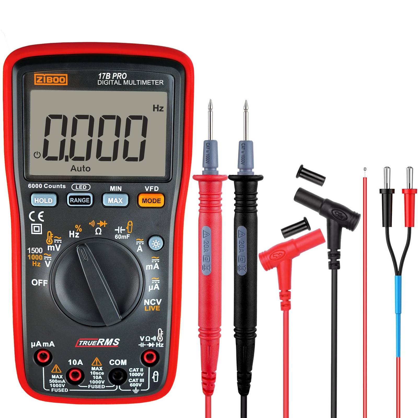 17b Pro True Rms Digital Multimeter Measures Ac/dc Voltage And Current Measureme