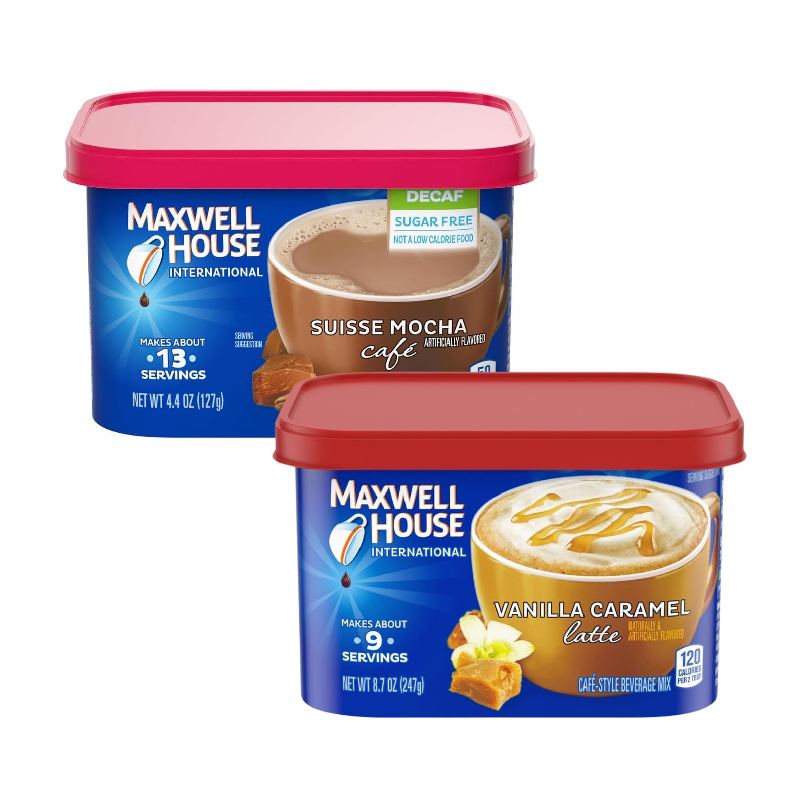 Maxwell House Vanilla Caramel Latte Mix, 8.7 oz + 13.1 Ounce (Pack of 1)