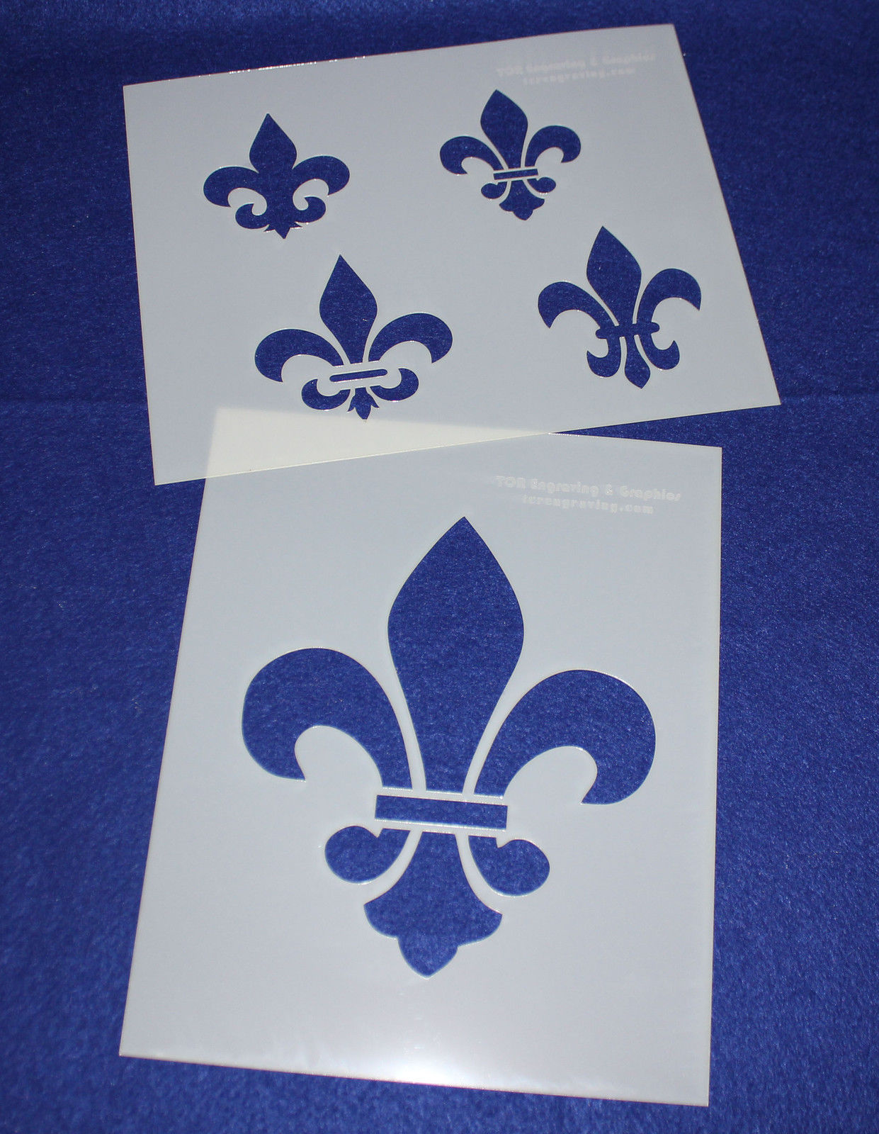 2 -Piece Set Fleur-De-Lis Stencils 8 x 10 Inches