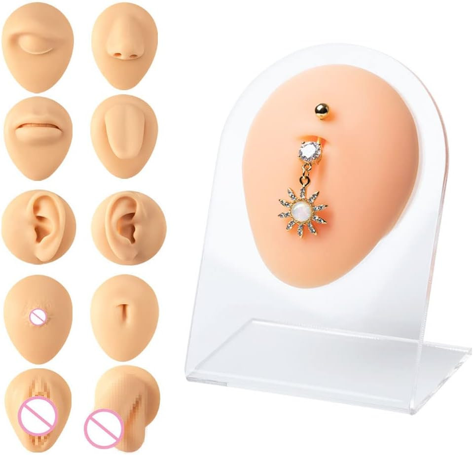 Silicone Piercing Practice Body Parts Displays Set Body Piercing Practice Model