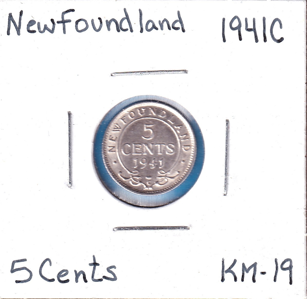 1941C Newfoundland 5 Cents (KM-19) .035 ASW Silver!!!  [George VI]  Ottawa Mint