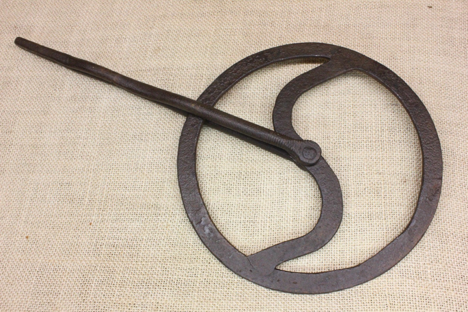 Old Traveler Wheel Measuring Tool Hand Wrought Iron Conestoga Wagon 1800 Vintage