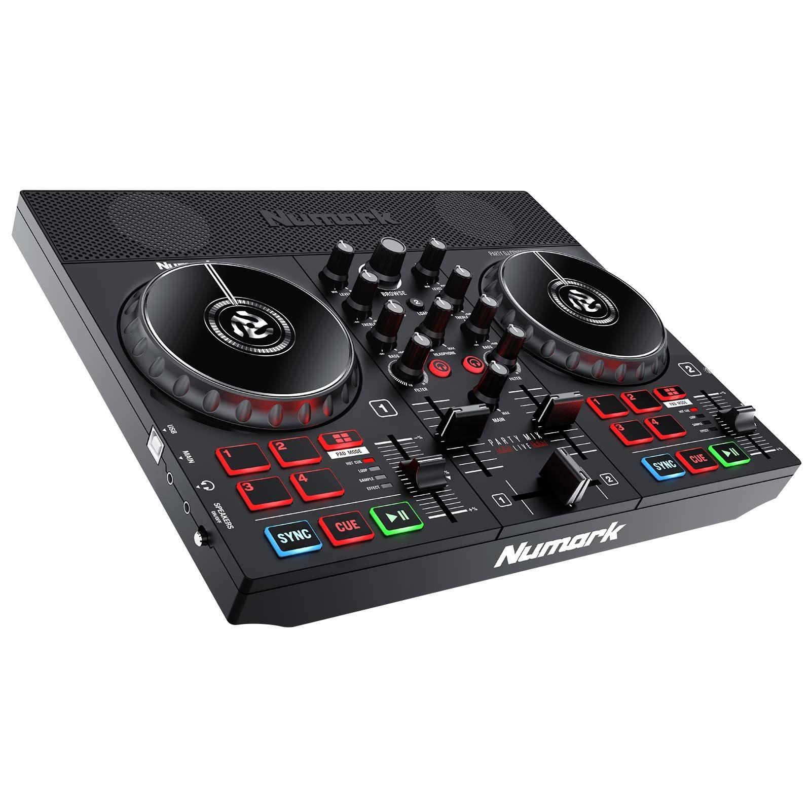 Numark Party Mix Live Built In Light Show & Speakers DJ Controller w Case