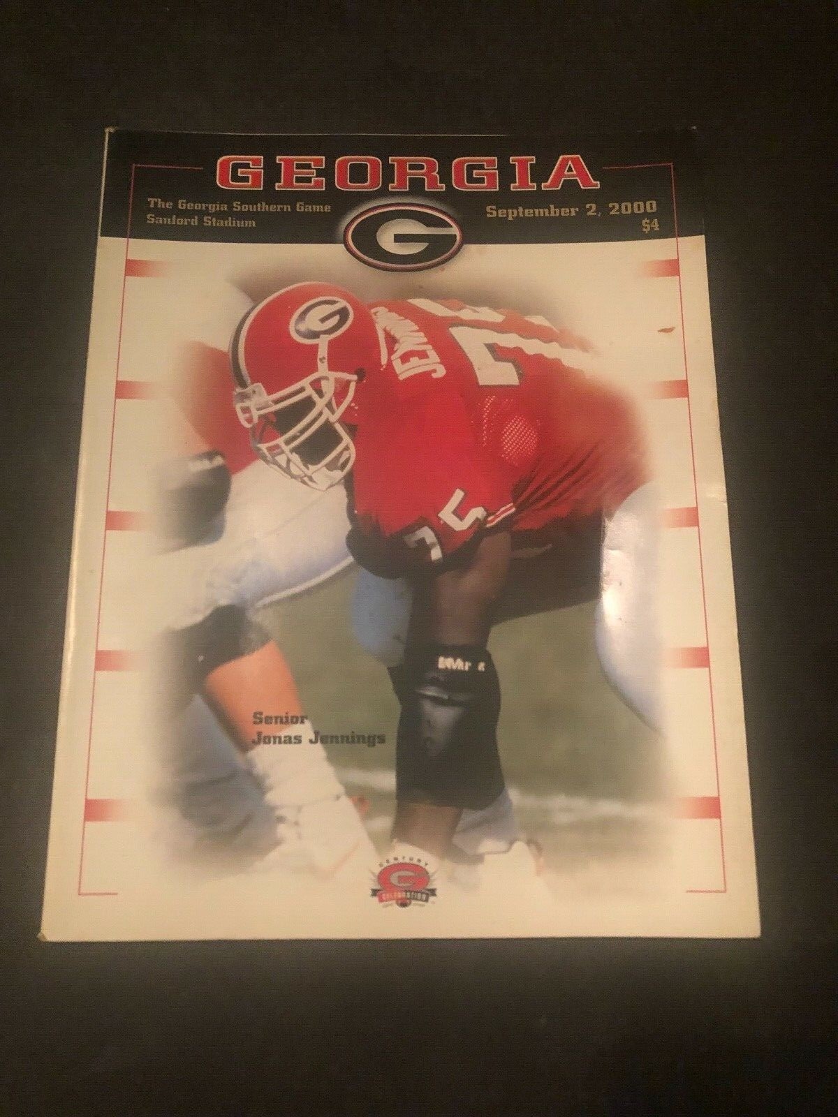 2000 GEORGIA BULLDOGS Football Program vs. Georgia Southern Eagles 9/2/2000, VG