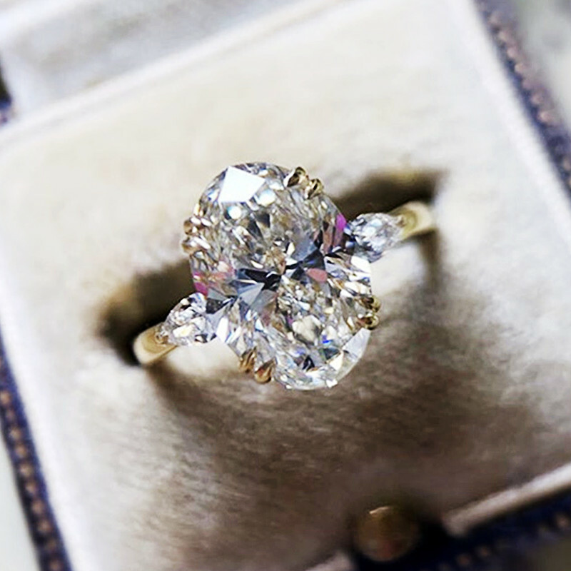 Fashion Women 18k Yellow Gold Plated Ring Cubic Zirconia Wedding Jewelry Sz 6-10