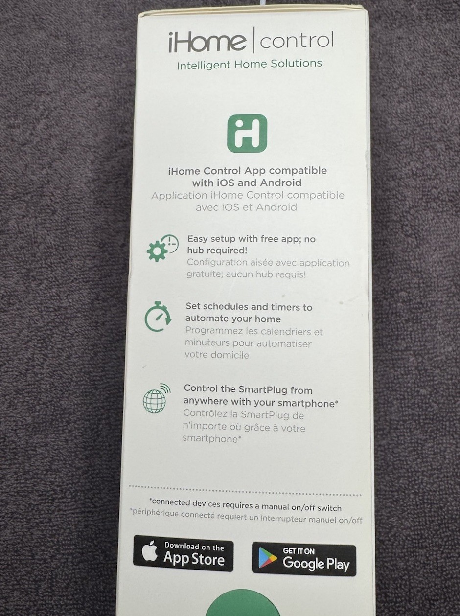 iHome iSP6XC Wi-Fi Smart Plug White App-Controlled