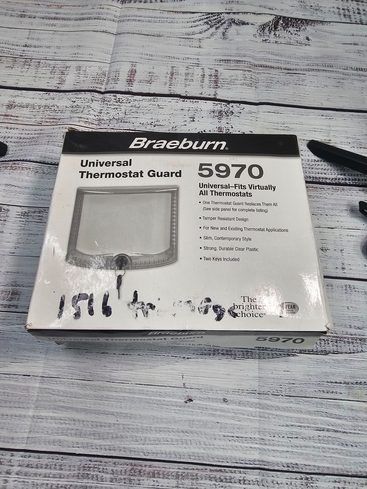 BRAEBURN 5970 Universal Locking Thermostat Guard Cover with Keyed Lock New