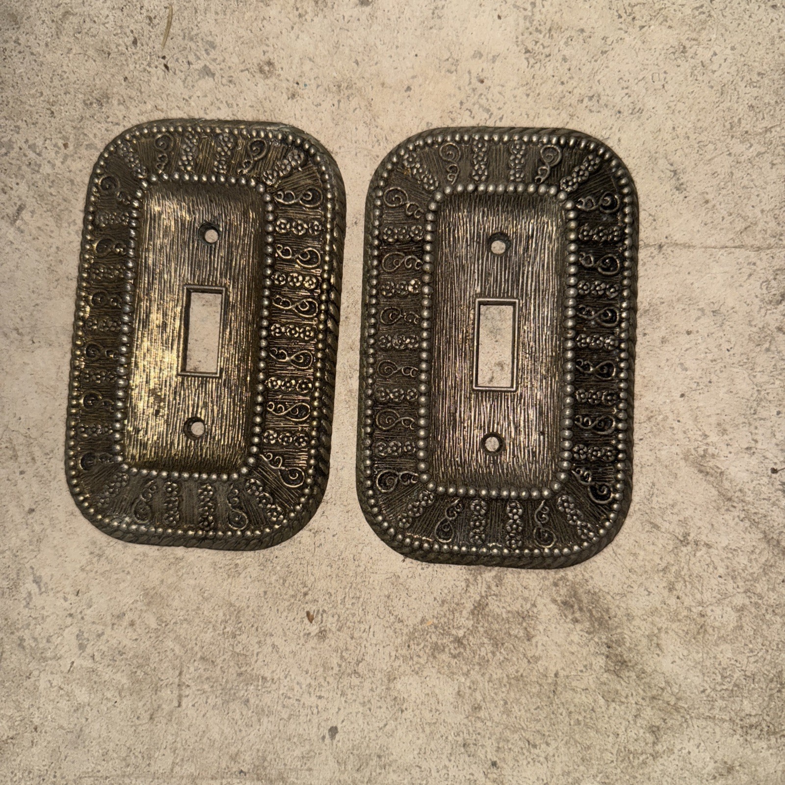 Lot Of 2: 1968 Amer. Tack & HDWE Co. Heavy Brass 50T Switch Cover Plate