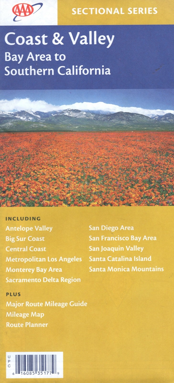 Coast & Valley Road Map: Bay Area to Southern California AAA  (2006) (BRAND NEW)