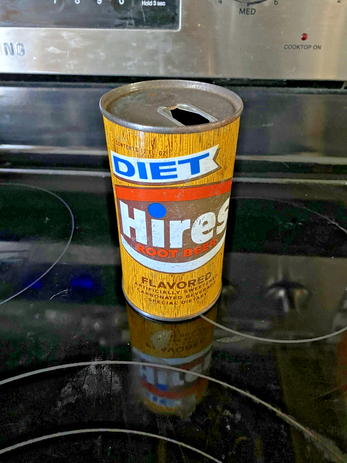 HIRES ROOT BEER 12 oz. PULL TAB SODA CAN - PREZIP
