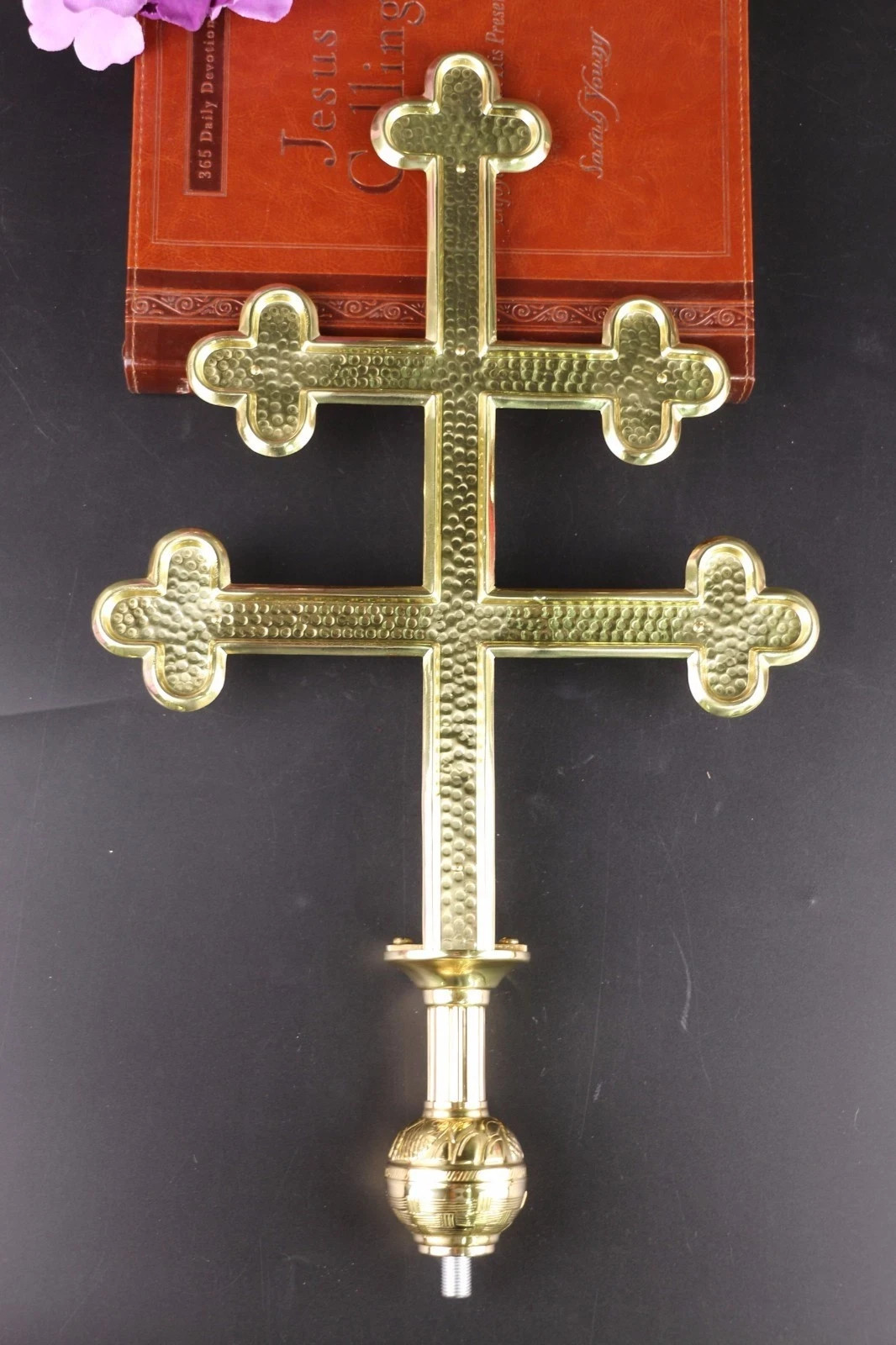 BRASS CROZIER Polish Staff Crosier Bishop Quality Craftsmanship, 78" Christmas
