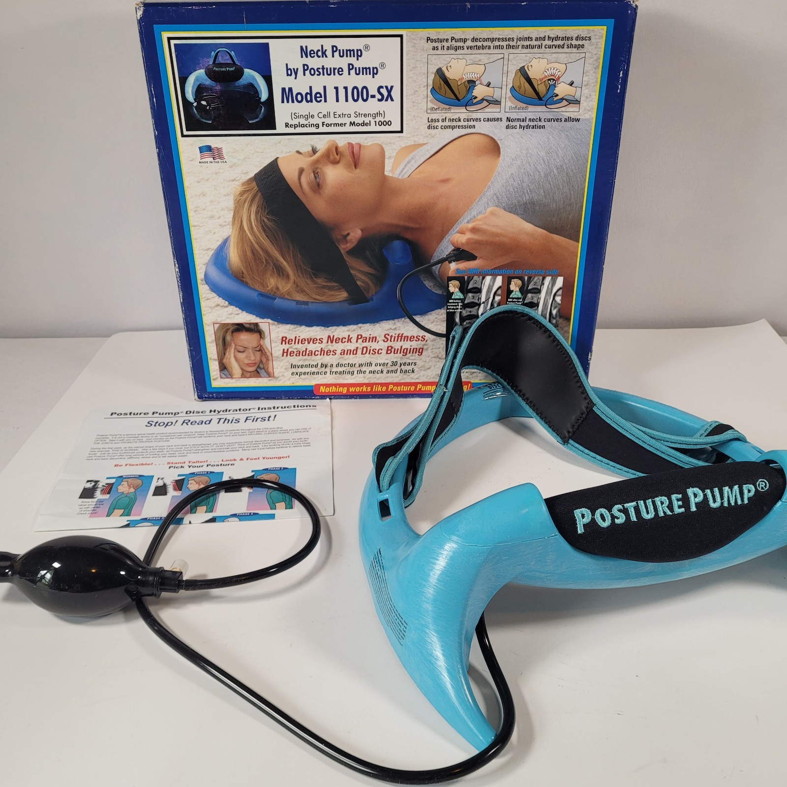 Posture Pump 1100-SX Neck Pump Orthopedic Disc Hydrator Device w/ Box
