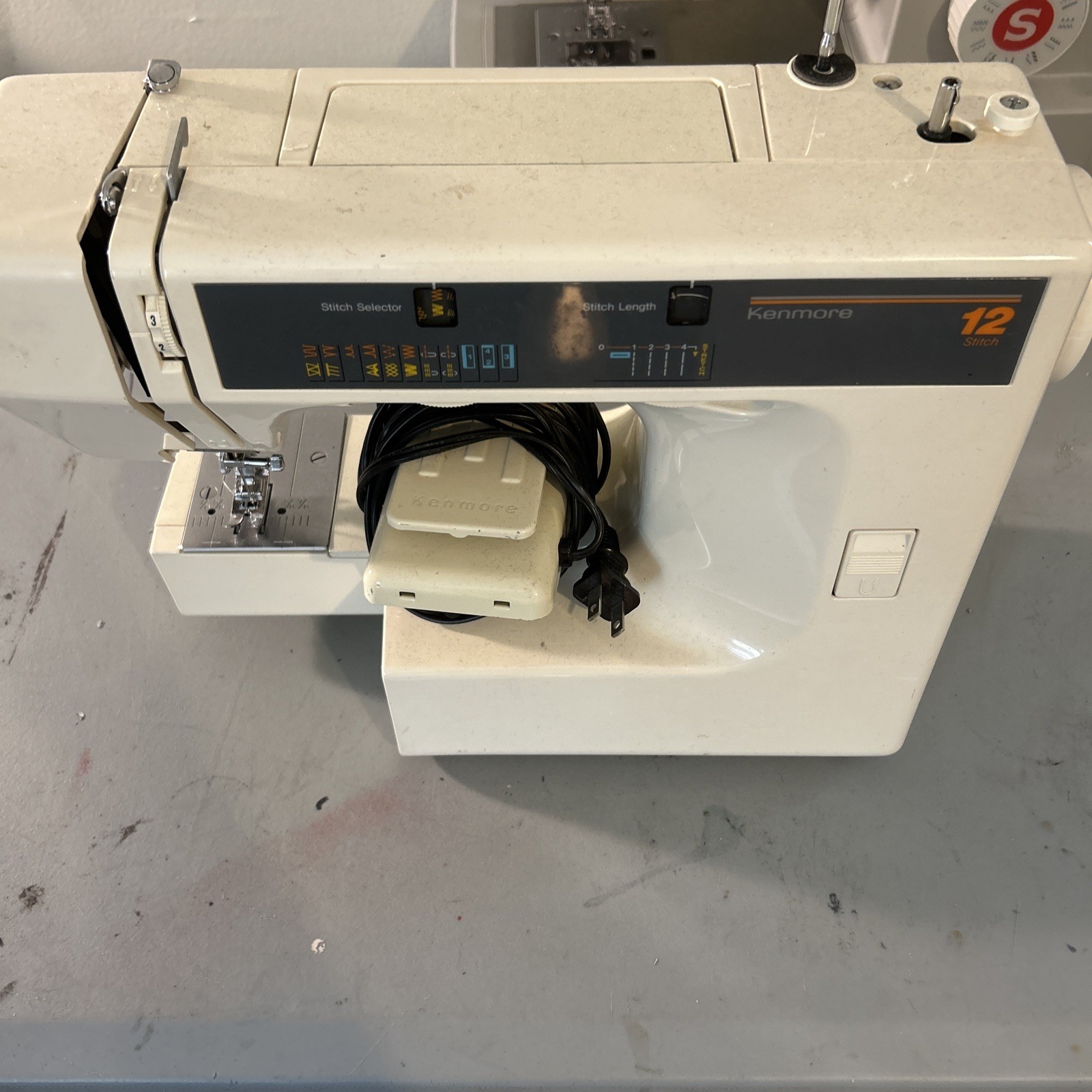 Kenmore 12 Stitch Sewing Machine Cream with Foot Pedal Vintage