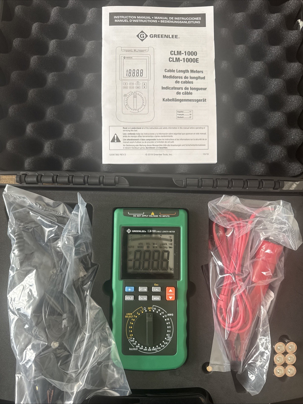 Greenlee CLM-1000 Cable Length Meter. New/ sealed unit , with accessories.