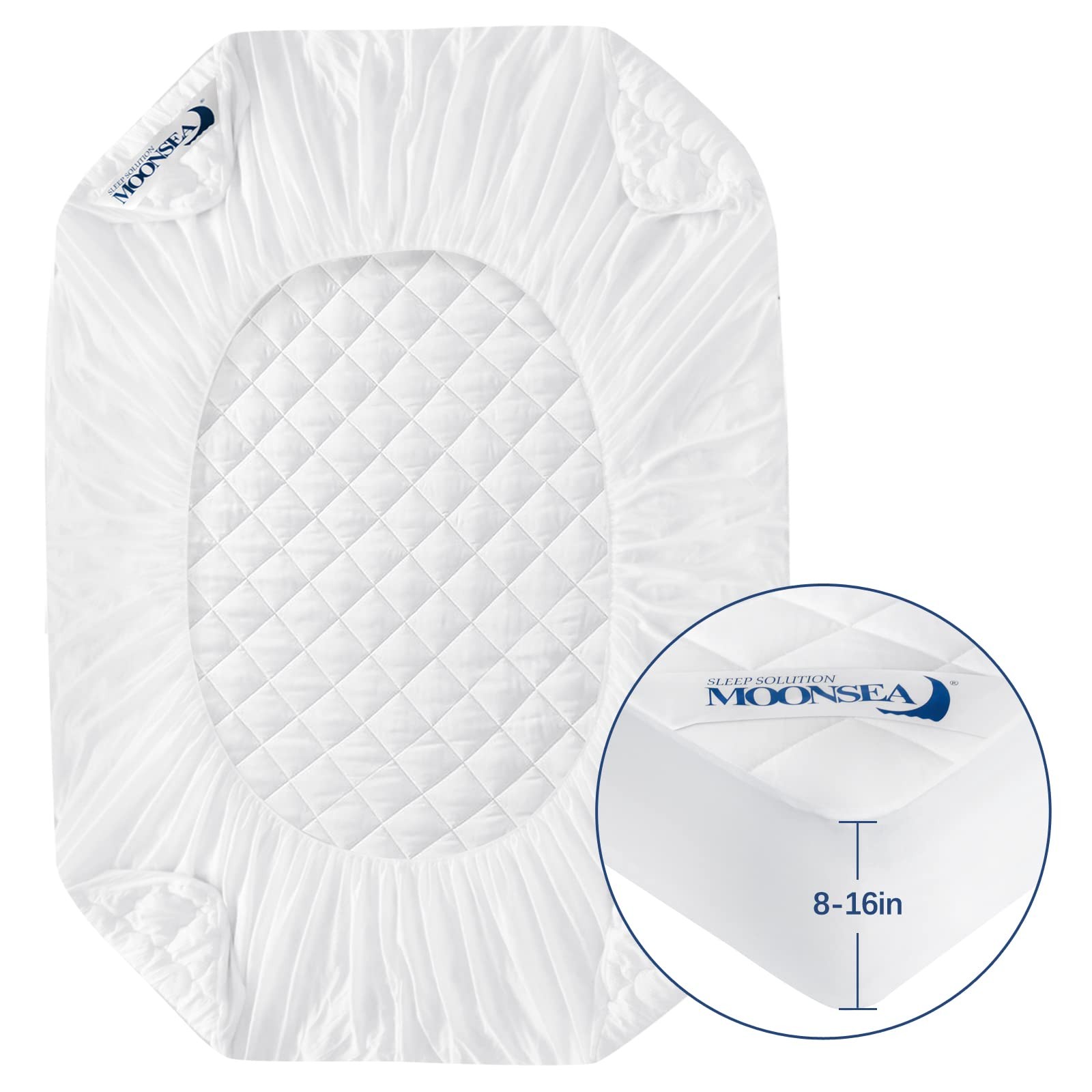 Twin Mattress Pad Protector Waterproof, Absorbent Twin, White