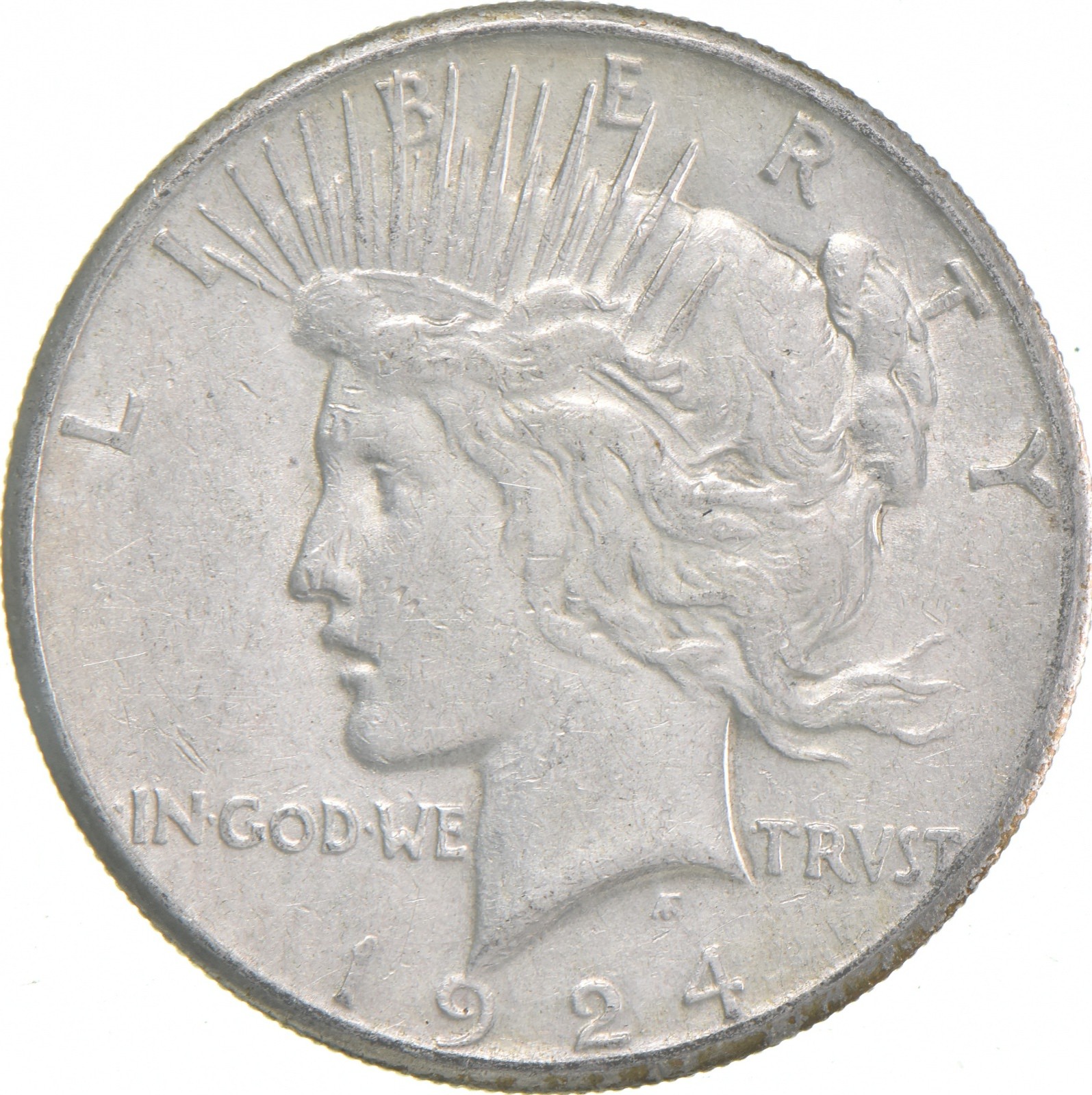 1924-S Peace US Silver Dollar - 90% San Francisco Minted