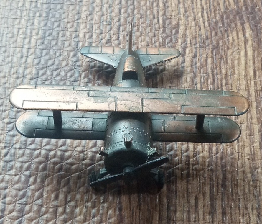 Vintage Miniature Bi-Plane Die Cast Pencil Sharpener