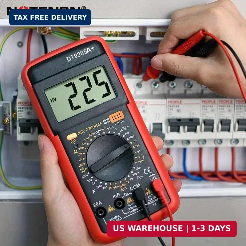 DT9205A+ Digital Multimeter, 1000V True RMS Auto-Ranging Voltmeter, Professional