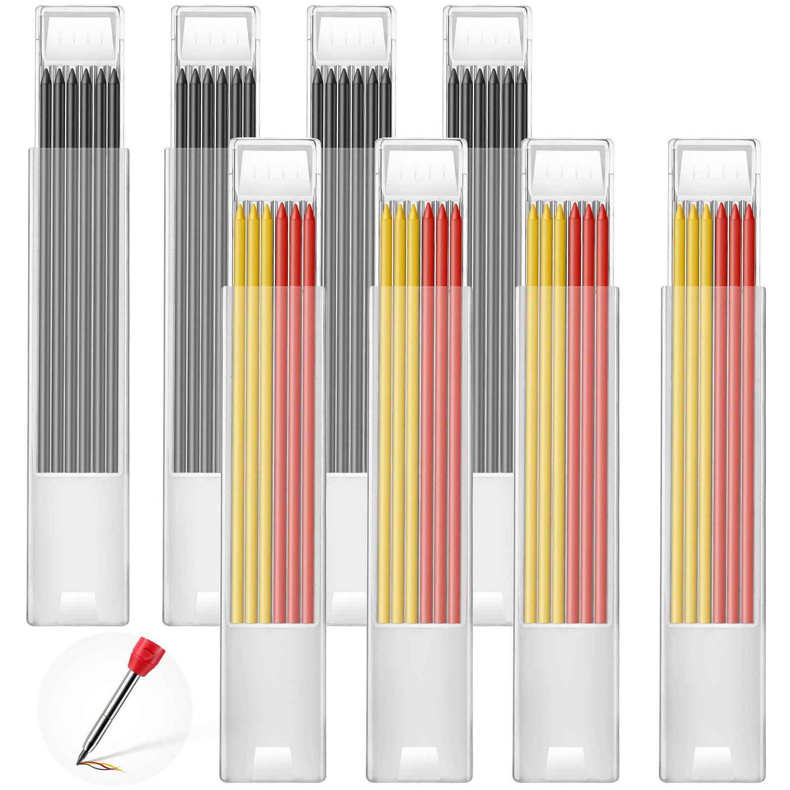 Hiboom 48 Piece 2.8Mm Hb Refills For Carpenter Pencils, Long Lasting P