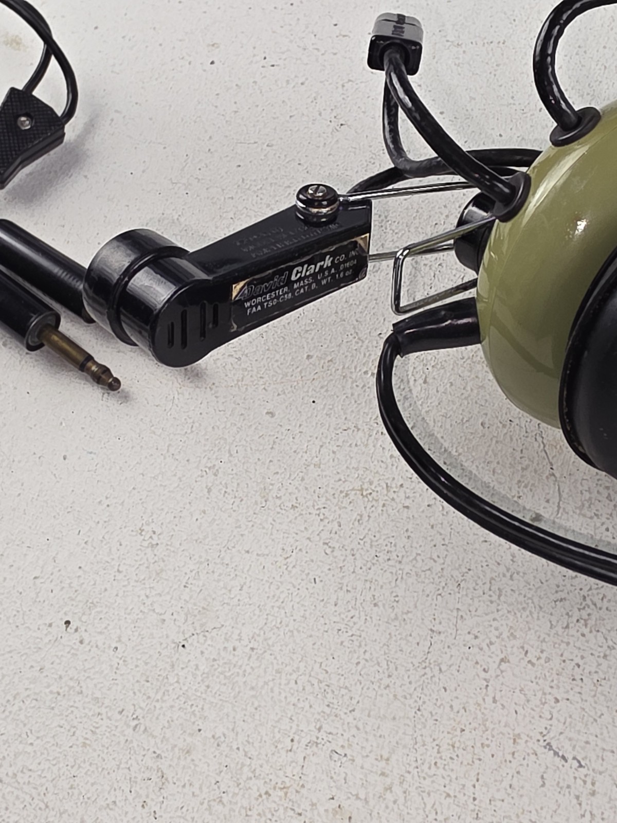 Vintage DAVID CLARK Model H10-30 Pilot's Aviation Headset with Mic UNTESTED