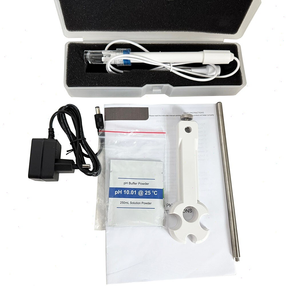 Digital PH Meter with PH Buffer Powder 2 Ponit Calibration E-201-C Electrode