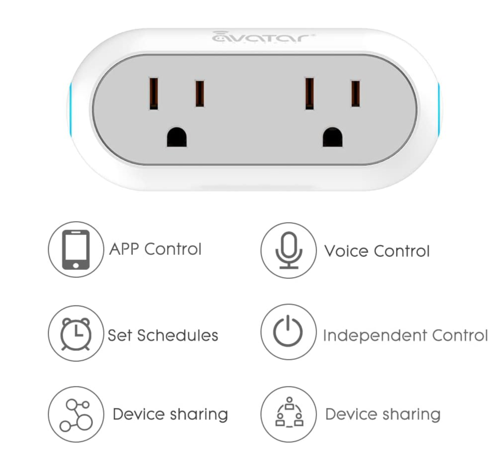 4 Socket/2 Pack Smart WiFi Plugs Dual Outlets Alexa Google ITFFF SmartThings