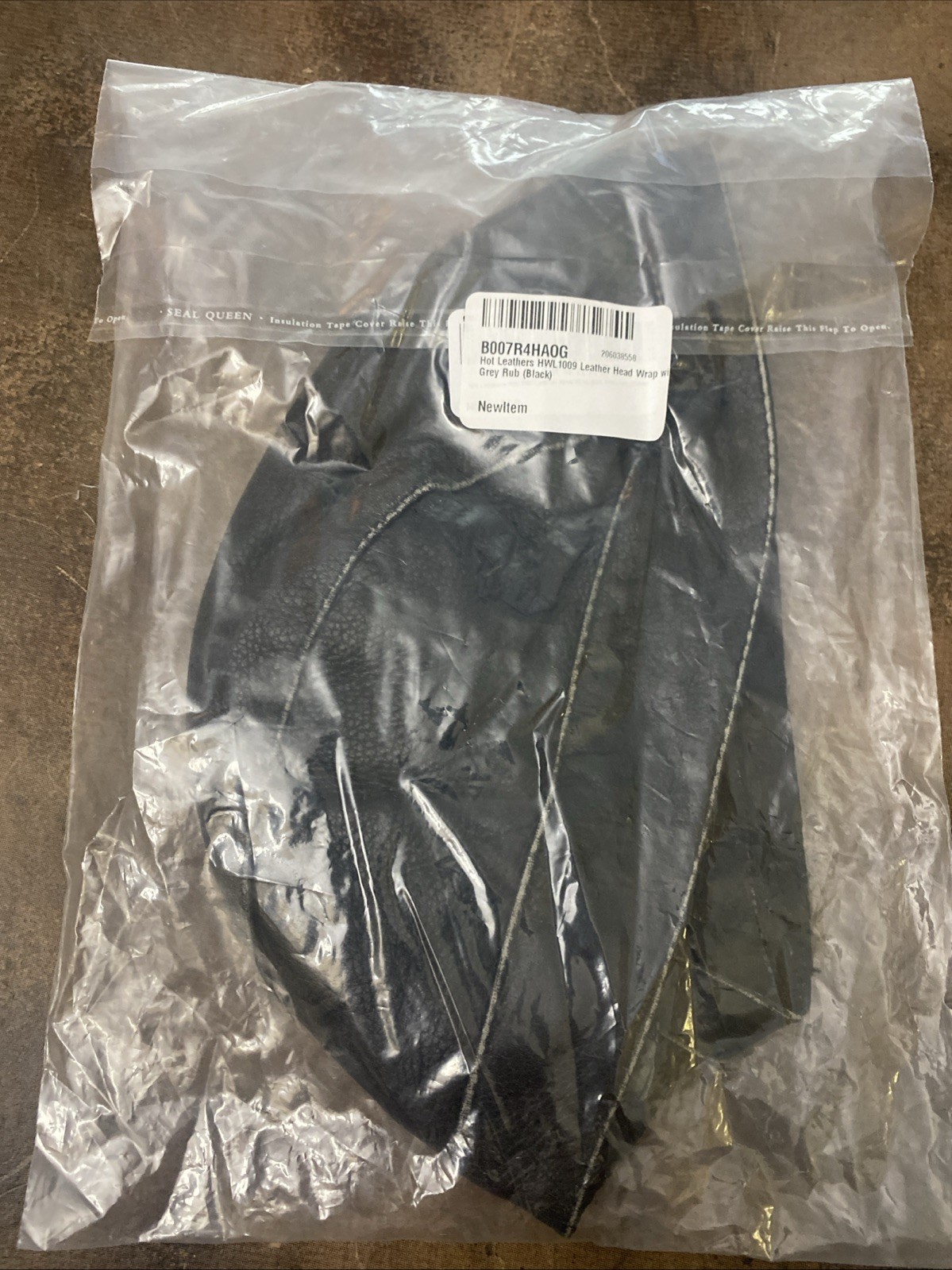 Hot Leathers - HWL1009 Grey Rub-Off Seam Leather Headwrap