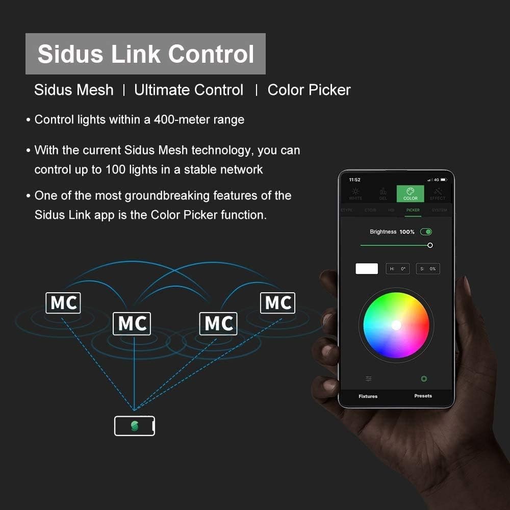 On-Camera Light with Multiple Lighting Modes, App Control