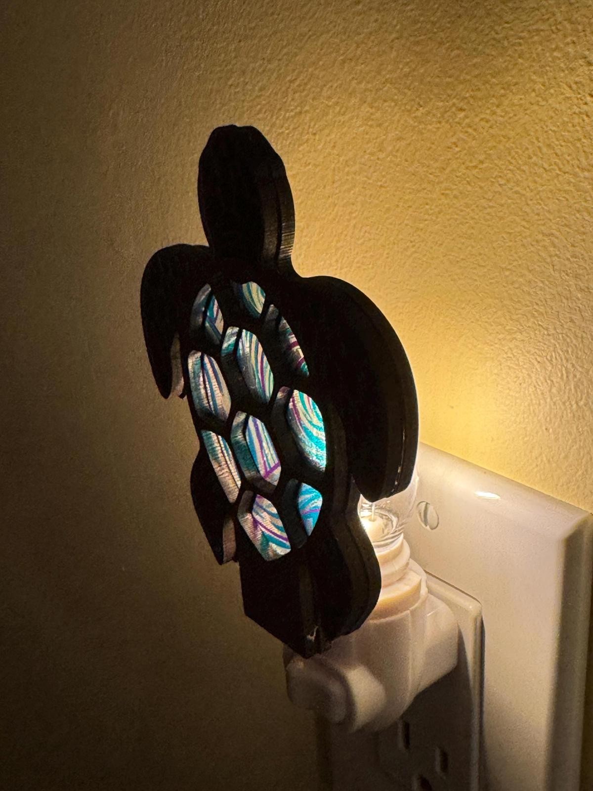 Wood Turtle nightlight for turtle lovers, laser cut