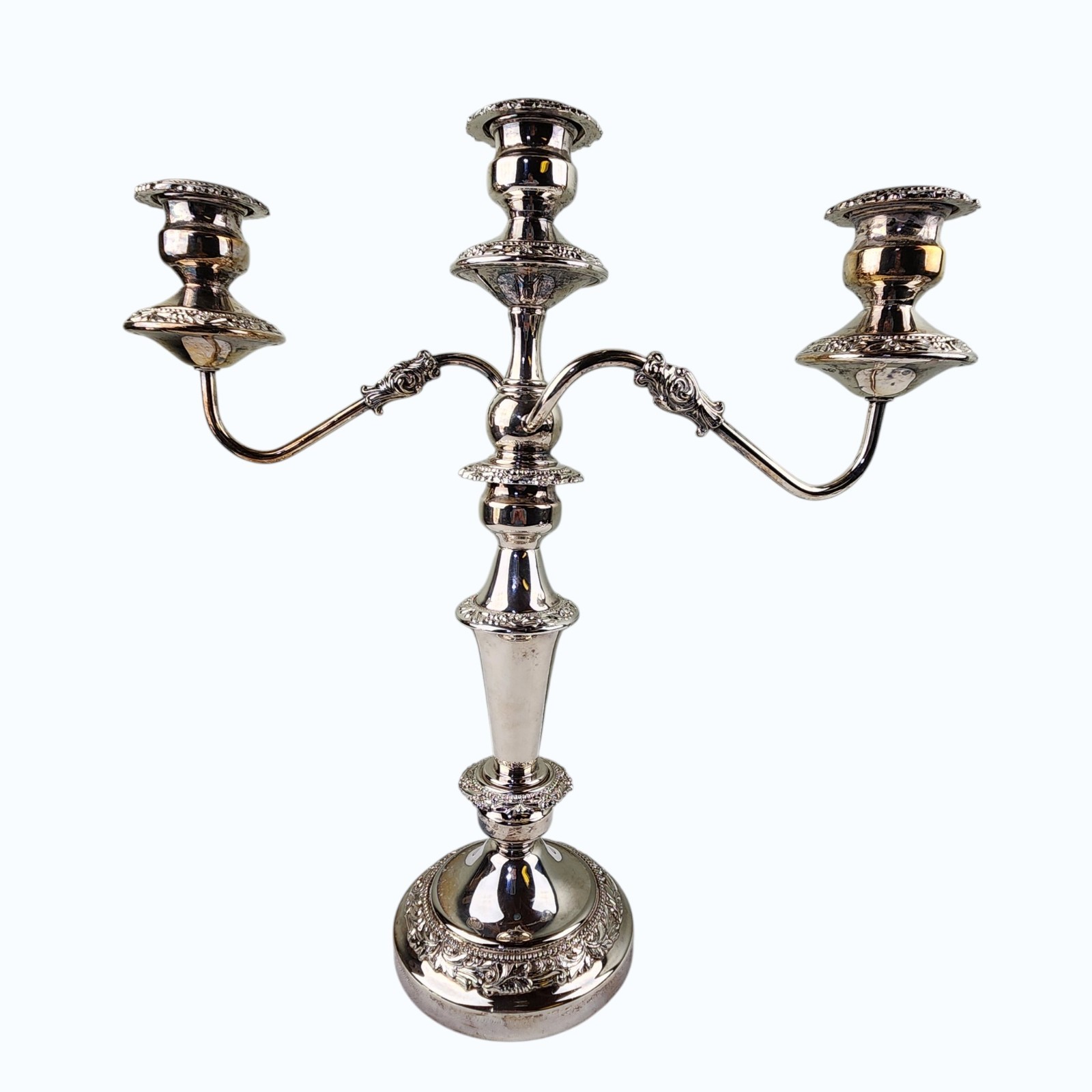 Pr Vtg Silverplate 3‑Light Candelabra Gorham Silver Co Convertible Elegant Decor