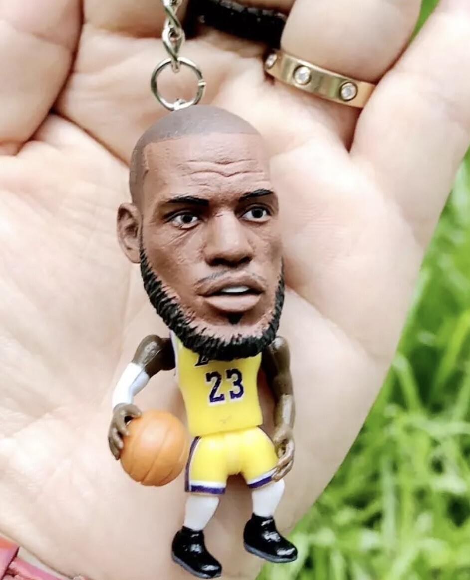 Mini Figure 3D Lebron James Lakers Yellow Gold Basketball Keychain