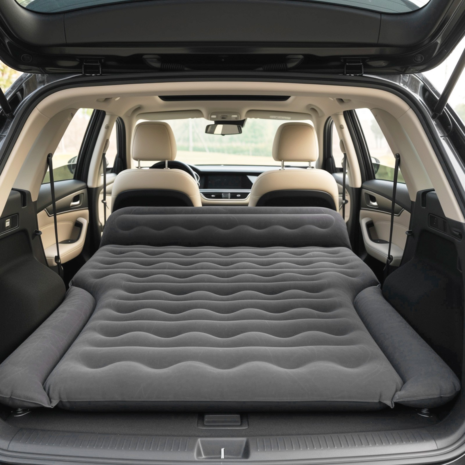 Ergonomic Inflatable Car Mattress for SUV Trunk w/Pump - Waterproof Camping Pad