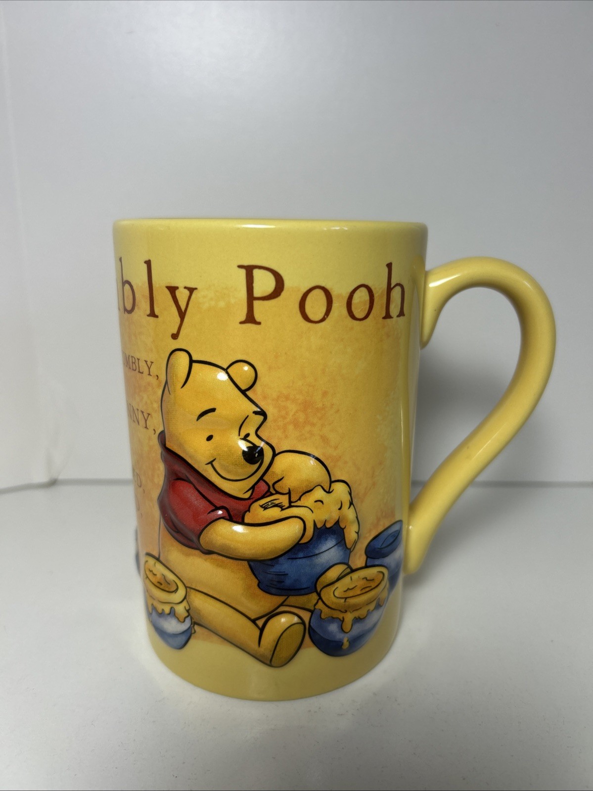 Disney Store Winnie the Pooh Mug 3D Design Rumbly Tumbly Pooh With Pots Of Honey