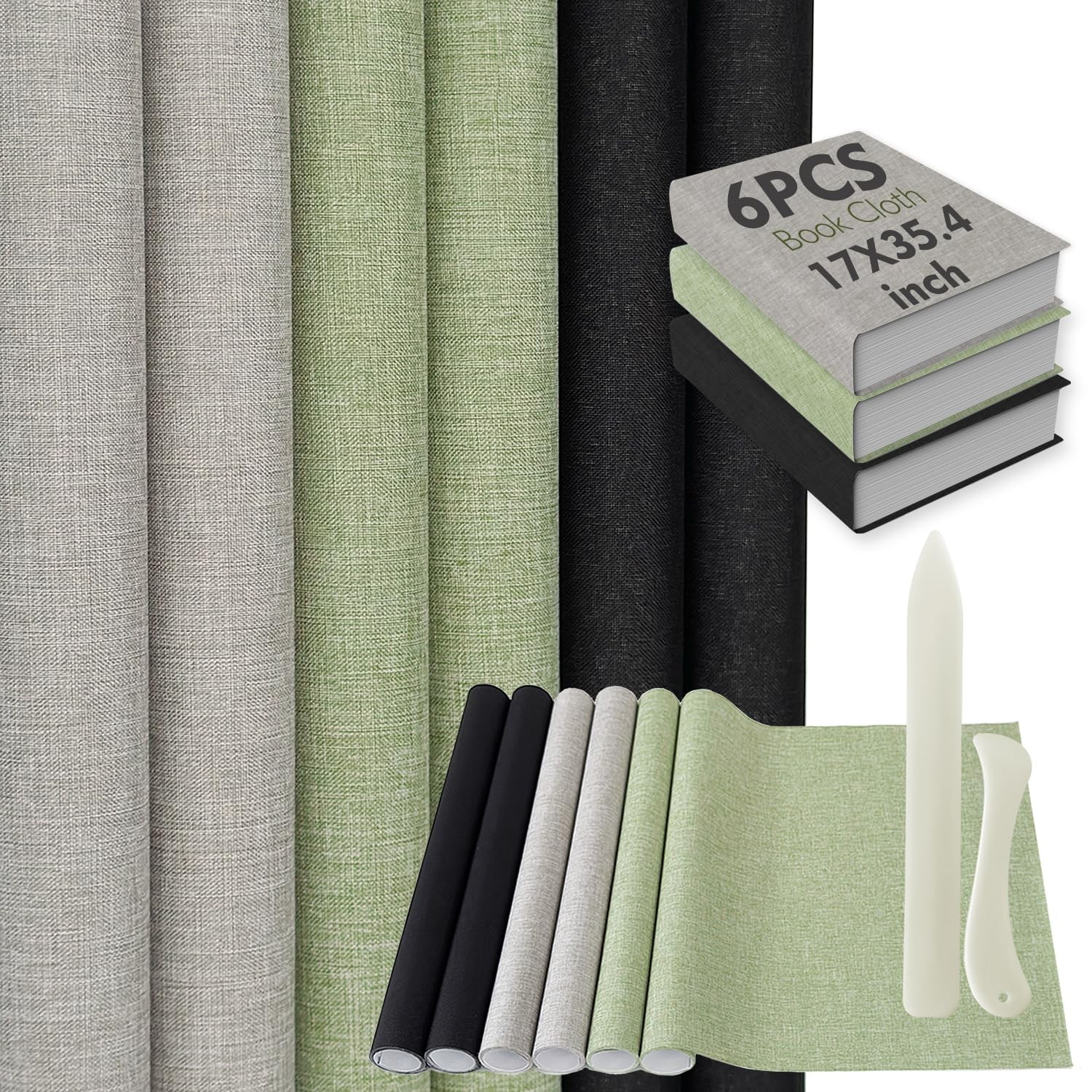 6 Pcs Book Cloth For Book Binding For Adult Diy Book Album Decor 3 Colors