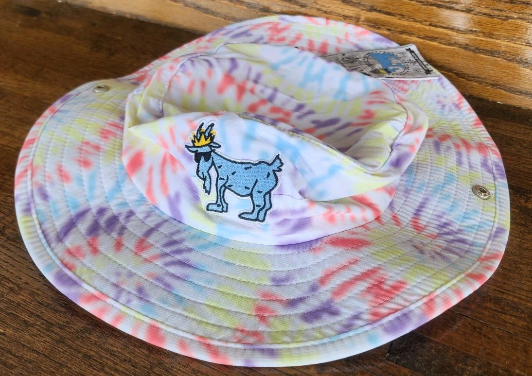 GOAT USA Tie Dye LaCrosse Bucket - Boonie Hat Chuck The Goat Logo Fishing, NEW!