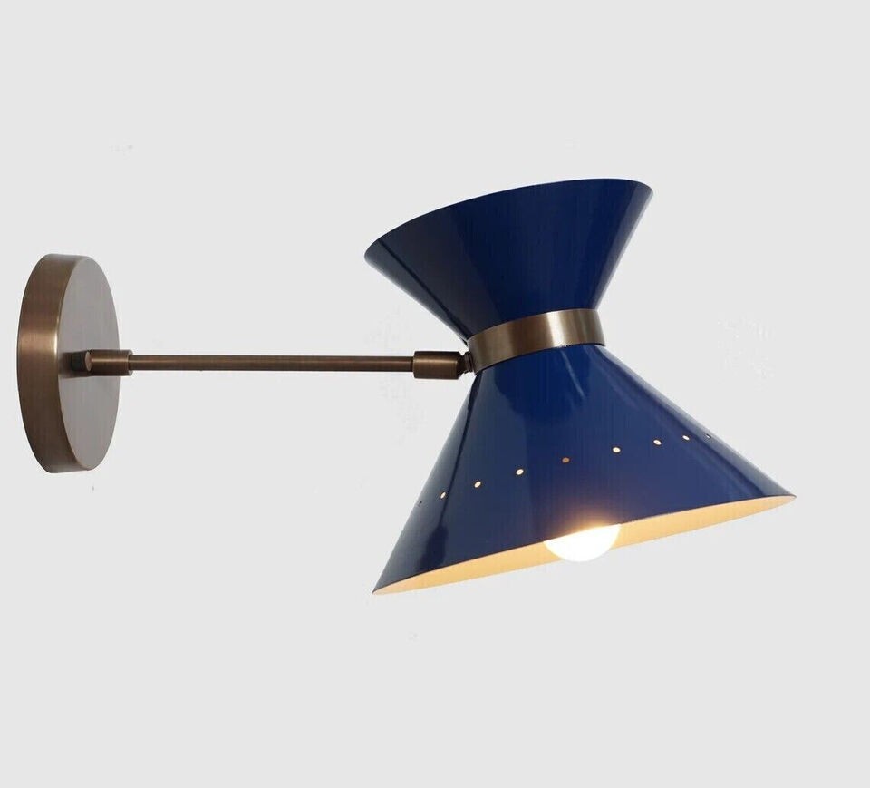 Mid Century Style Modern Brass Arlus Wall Lamp Beside Lamp Wall Sconce