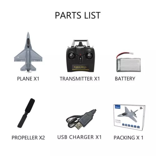 US VOLANTEX F16 Fighter 2.4GHz 4CH RC Plane Aircraft 6Axis Gyro RTF Stunt Glider