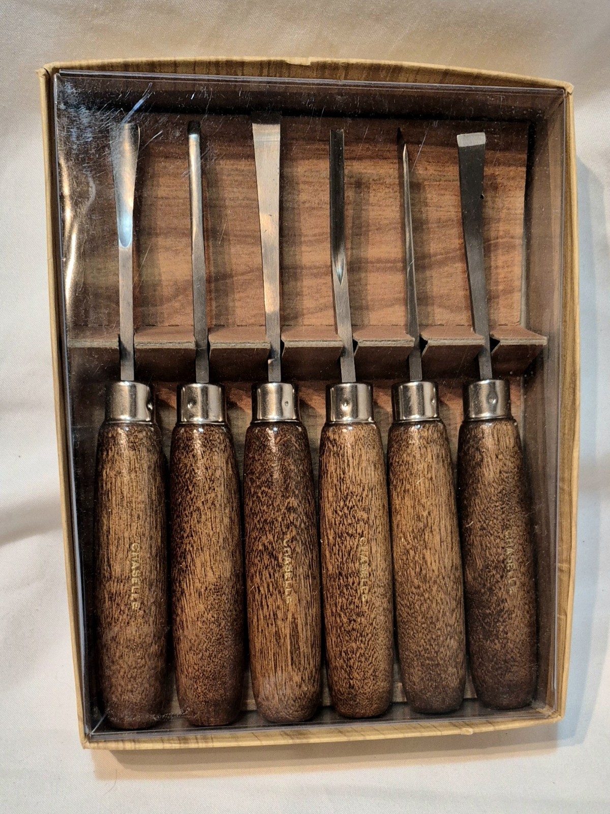 6 Piece Wood Carving Chisel Gouge Tool Set USA New In Box Woodworking Unbranded