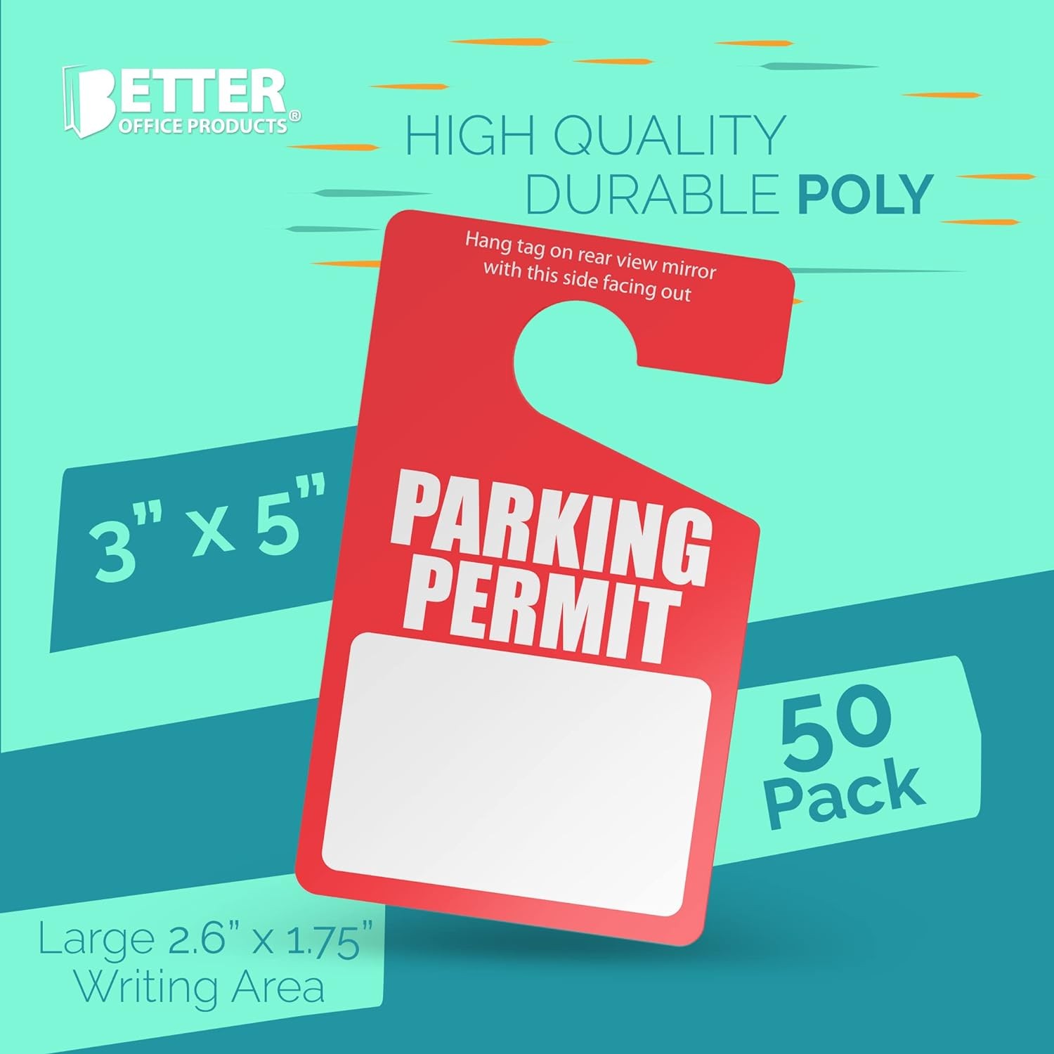 Parking Permit Hang Tags 50 Pack Poly Plastic Parking Placards Temporary Parking