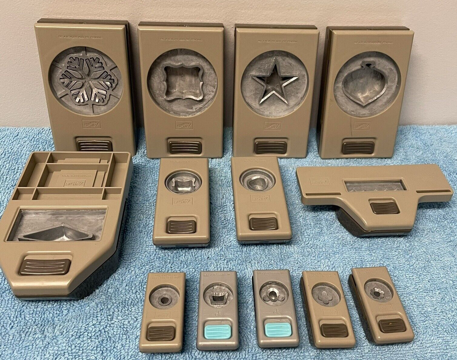 Lot of 13 Stampin' Up! Punches Heavy Duty Crafting Tools Snowflake Mickey Mouse
