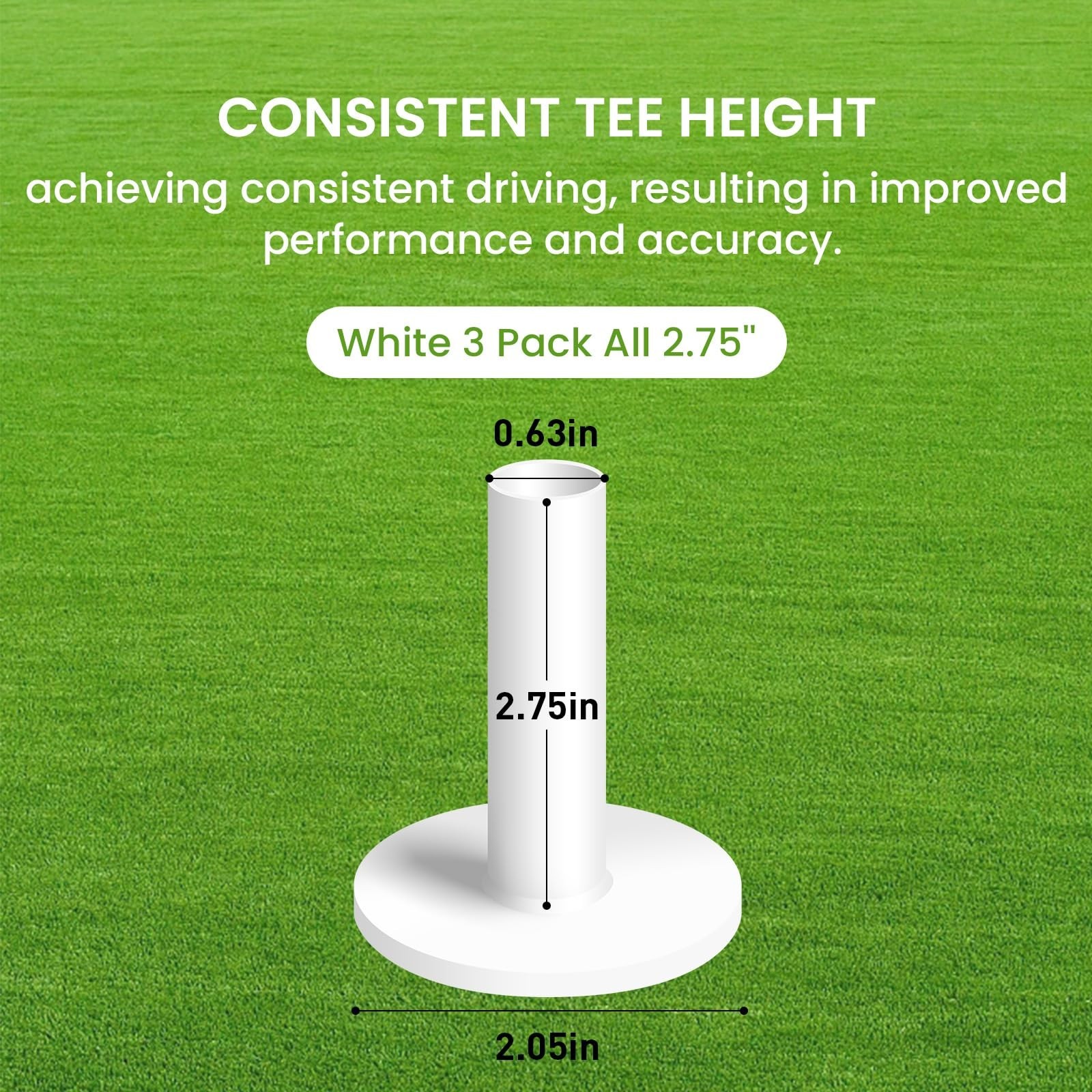 FINGER TEN Golf Rubber Tees for Practice Mat 3/4 Pack | Mat compatible rubber...