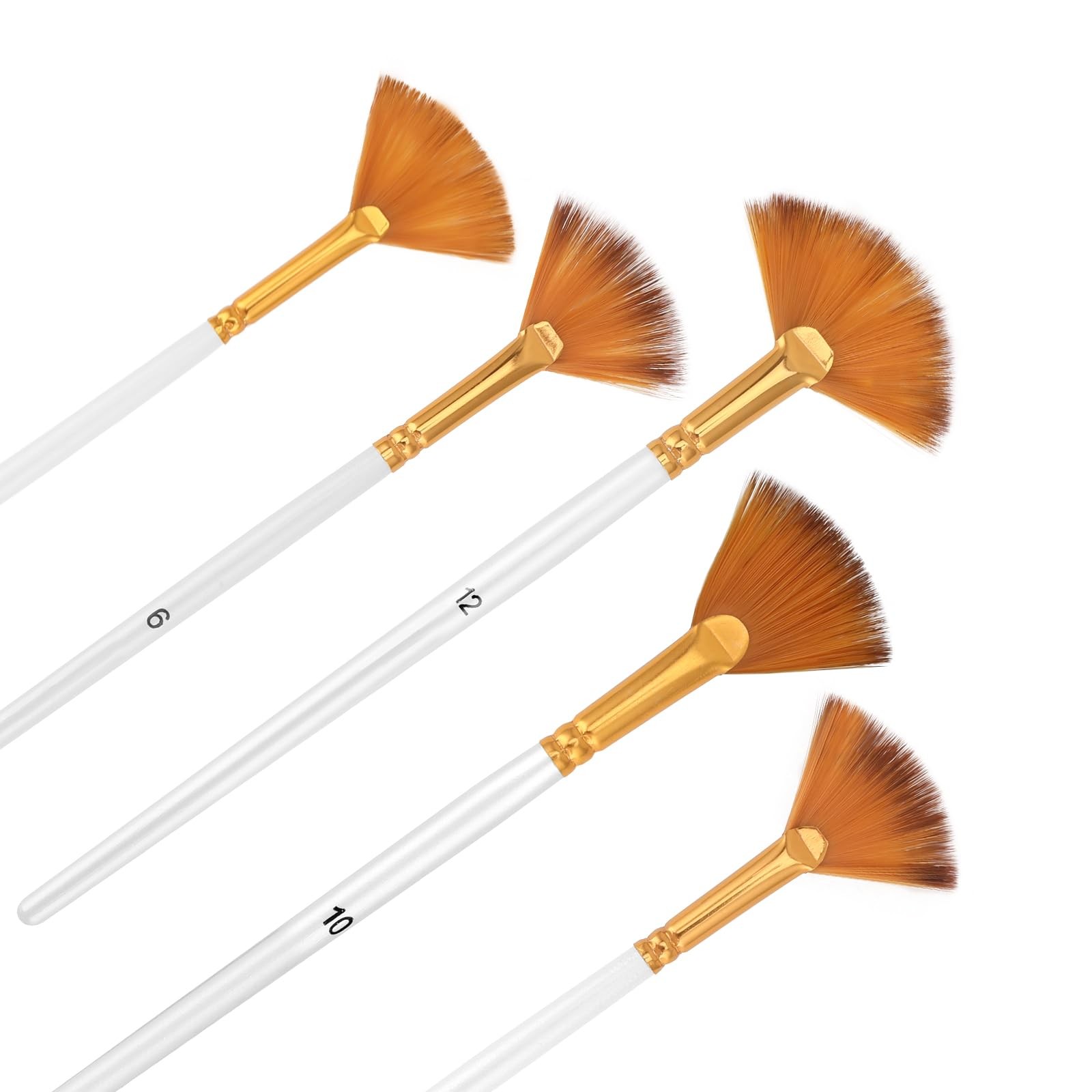5 Pcs Fan Paint Brushes Set Acrylic Paint Brushes Set Professional Soft Anti-...