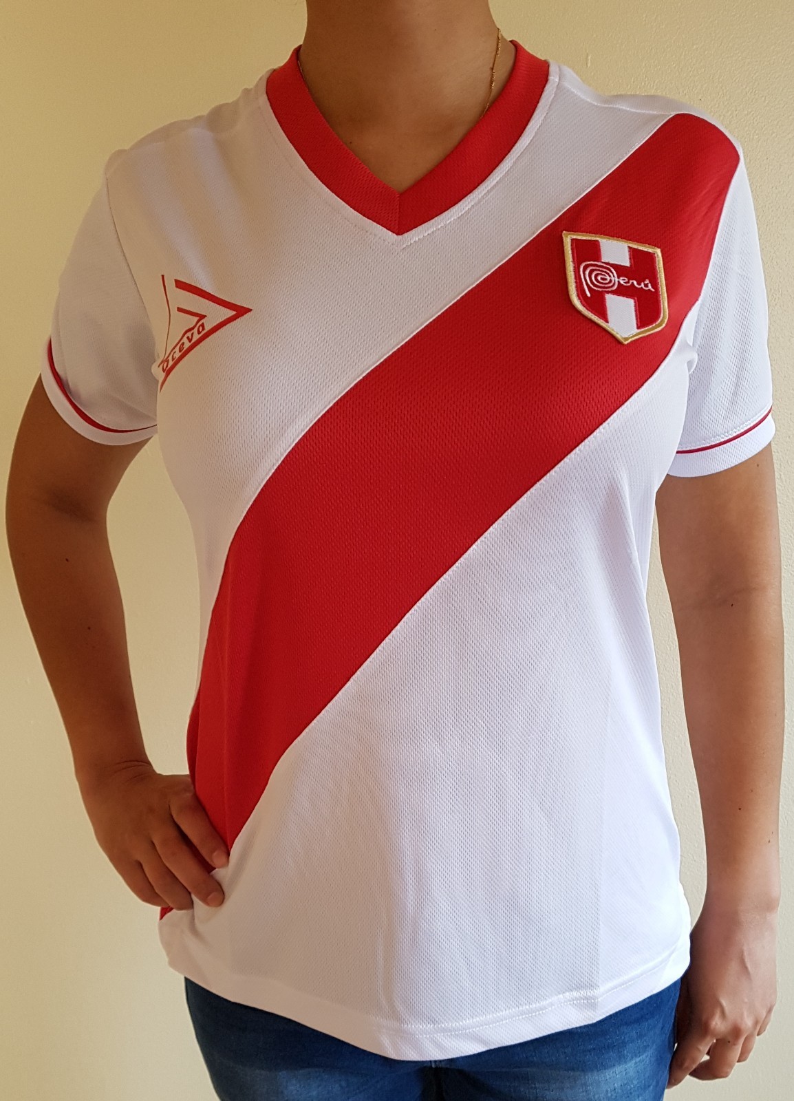 PERU SOCCER WHITE JERSEY FOR WOMEN