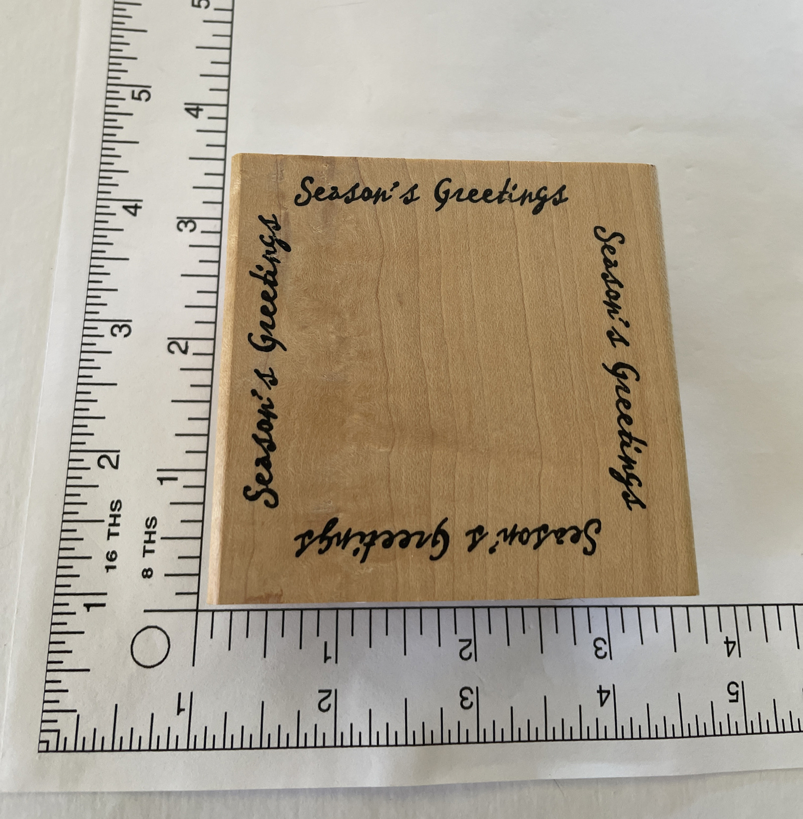 VTG ~ Just For Fun ~ 1996-2009 "Season's Greetings"  Rubber Stamp ~ Brand New!