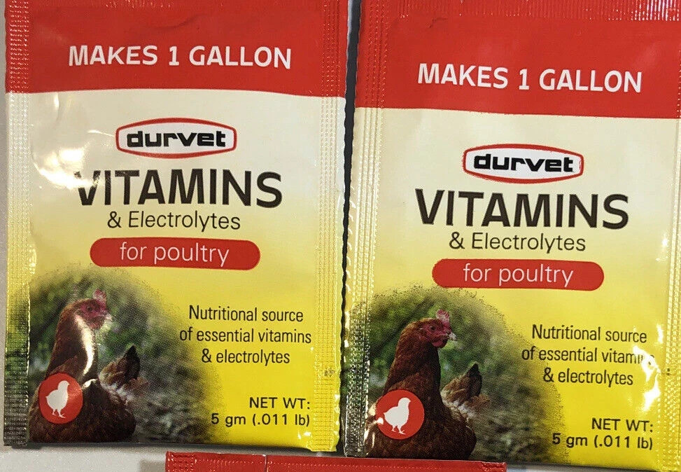 2 Pack of Vitamins and Electrolytes for Poultry, 5 Grams, Makes 2 Gallons