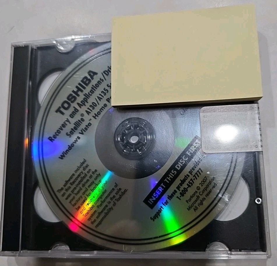 Toshiba Recovery and Applications Drivers DVD Satellite L20 L25 Series Sealed
