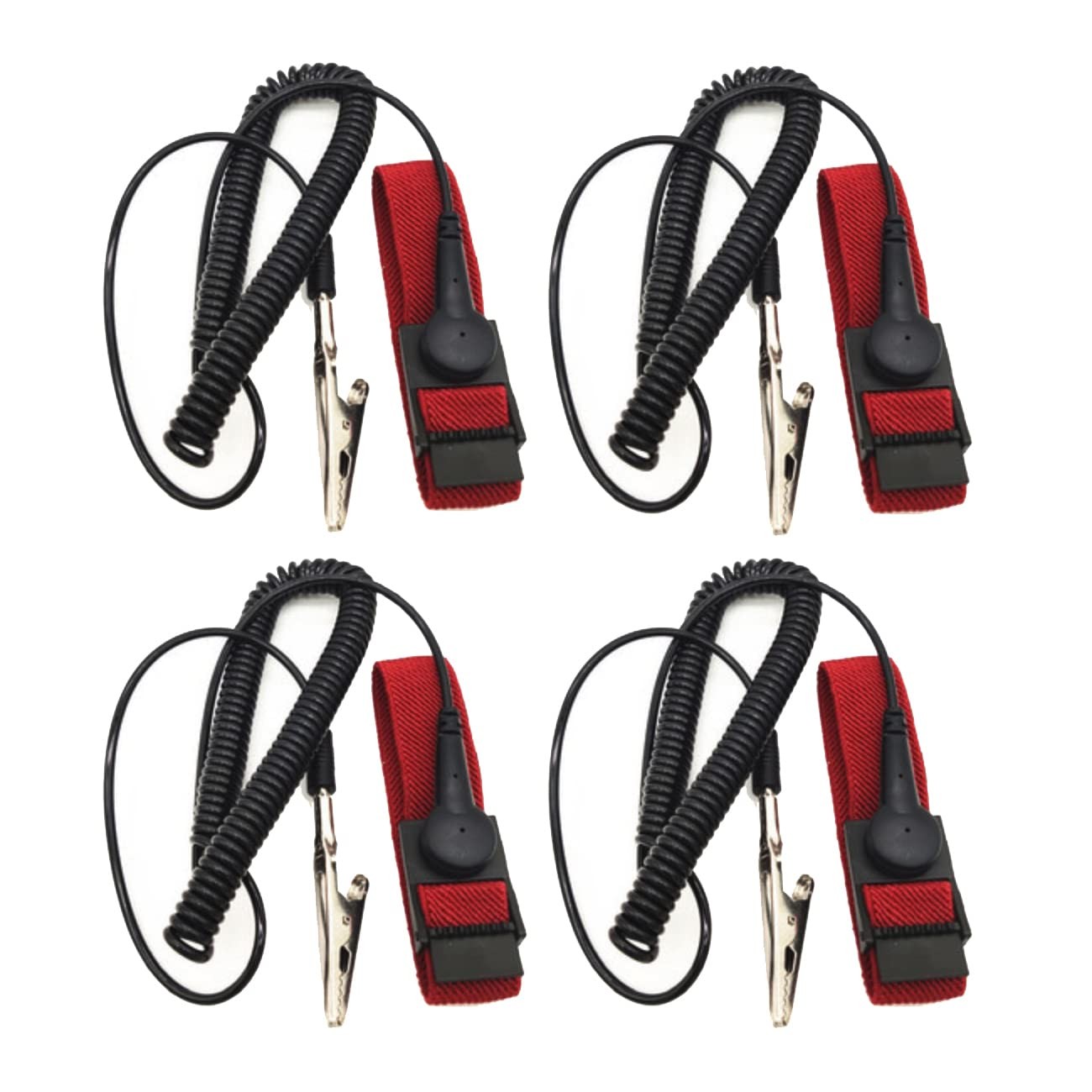 Anti Static Wrist Strap ESD Grounding Wire Adjustable Coiled Cord Anti Shock 4