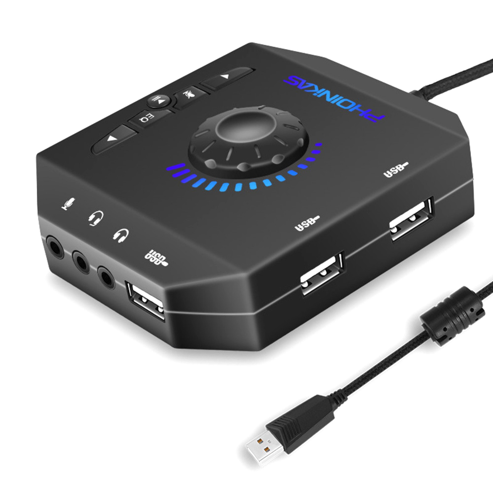 Professional Computer USB Sound Card 7.1 Channel Audio Adapter For PC Laptop V