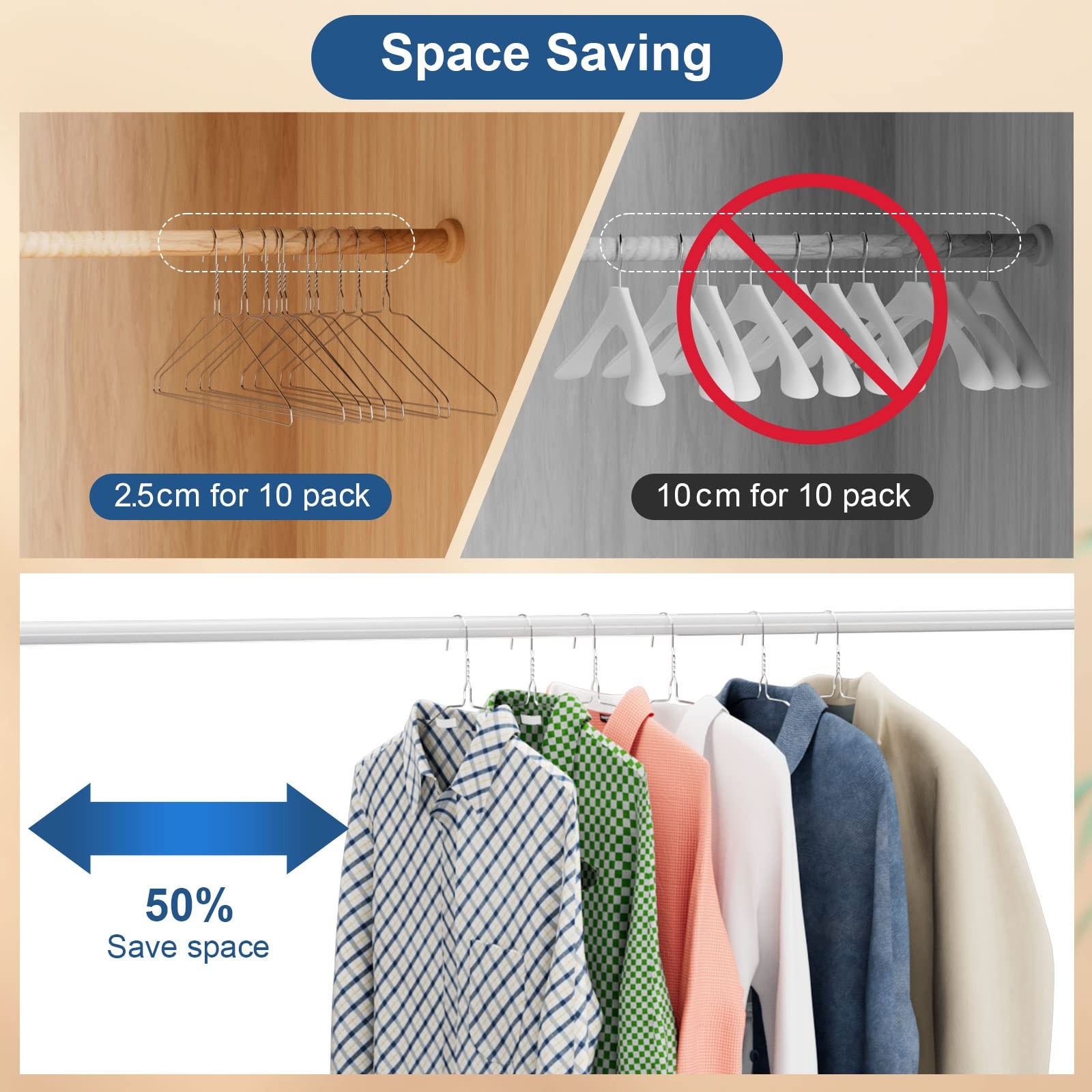 Wire Metal Clothes Hangers Bulk 100 Pack with Groove, 16.7 Inch, 12 Gauge Ult...